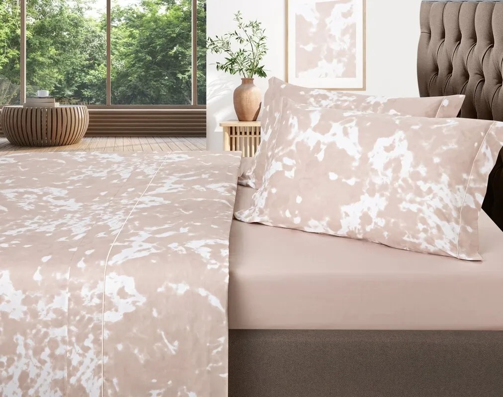 Cor Taupe - Jogos de lençois algodão cetim 300 fios: 1 lençol capa ajustavel 180x200+30 cm + 1 lençol superior 260x290 cm + 2 fronhas 50x70 cm fecha com pala interna