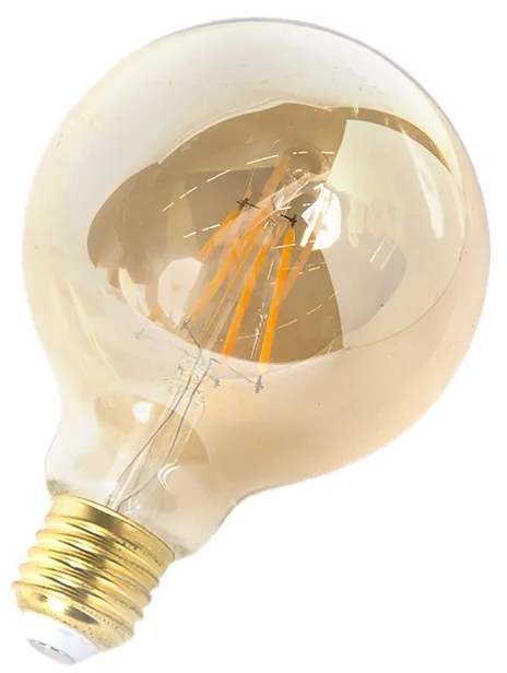 Conjunto de 5 Lâmpadas LED E27 Dimerizáveis G95 Douradas 5W 380lm 2200K