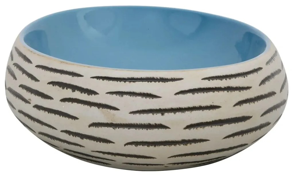 Lavatório de bancada oval 59x40x15 cm cerâmica multicor
