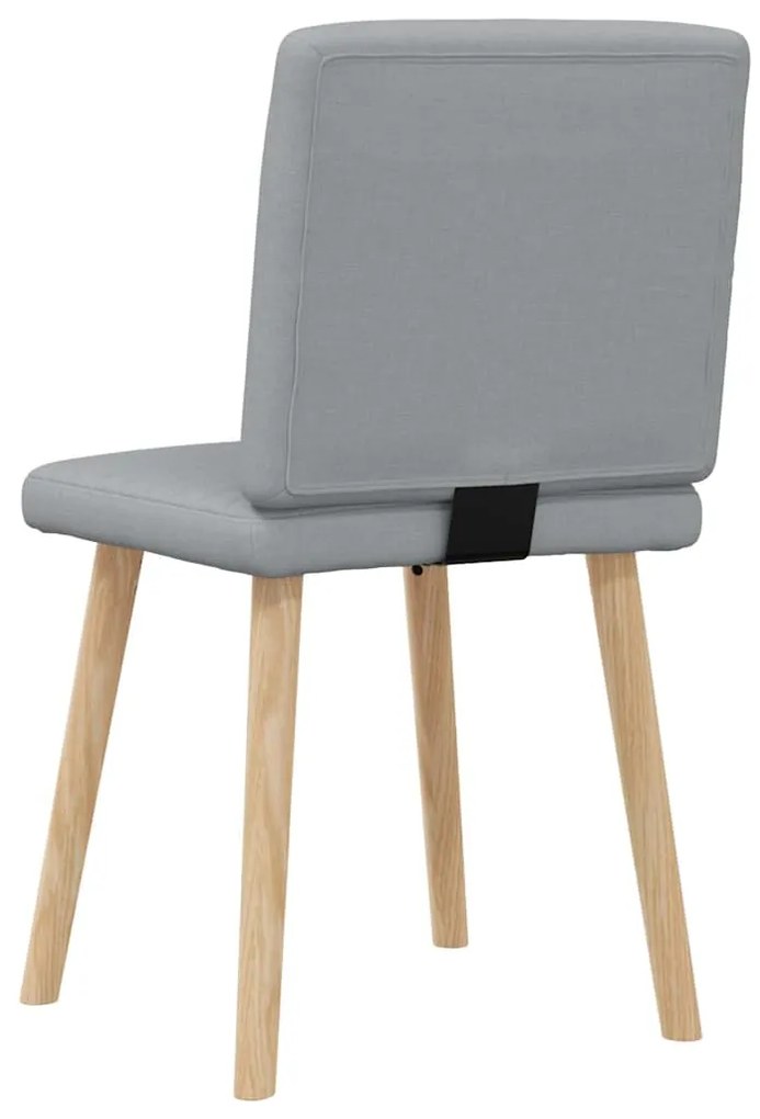 Cadeiras de jantar 2 pcs tecido cinzento-claro