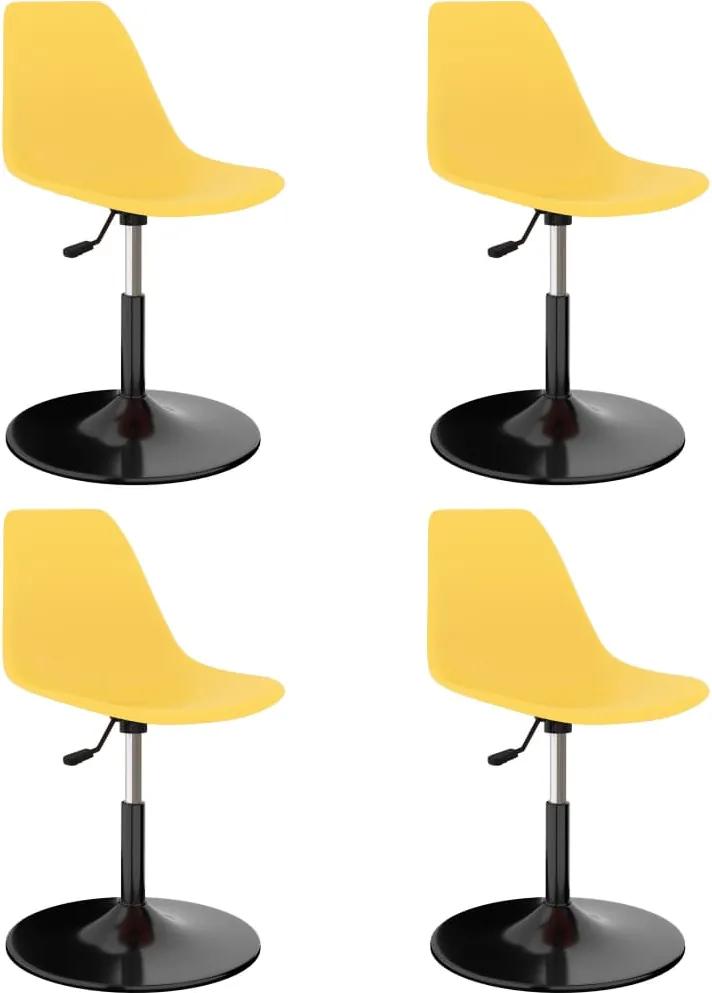 Cadeiras de jantar giratórias 4 pcs PP amarelo