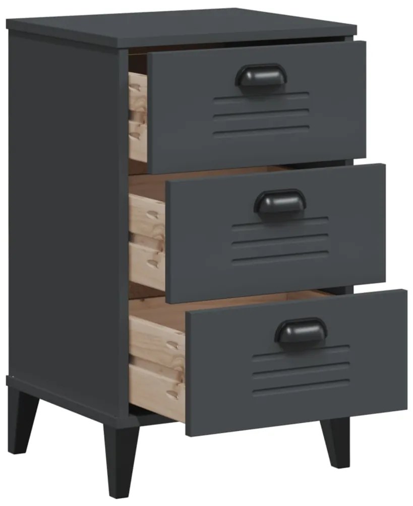 Mesa de cabeceira VIKEN derivados de madeira cinzento antracite