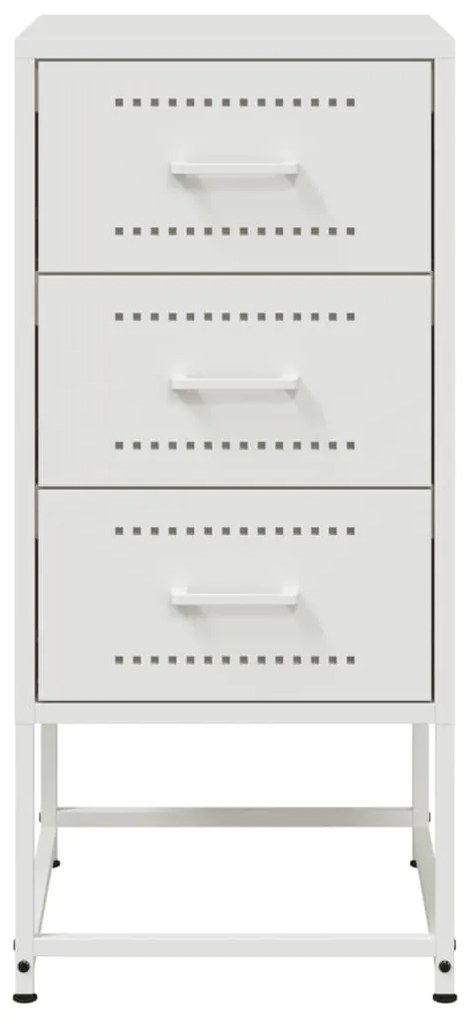 Mesa de cabeceira 36x39x78 cm aço branco