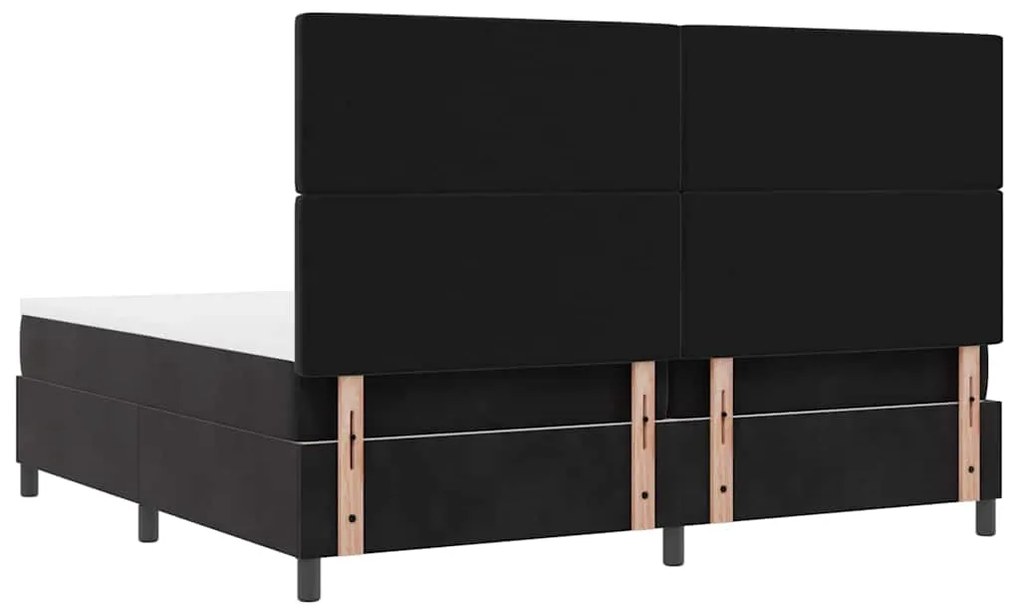 Cama Box Spring vidaXL com Colchão e LED Preta 200x200 cm de Veludo