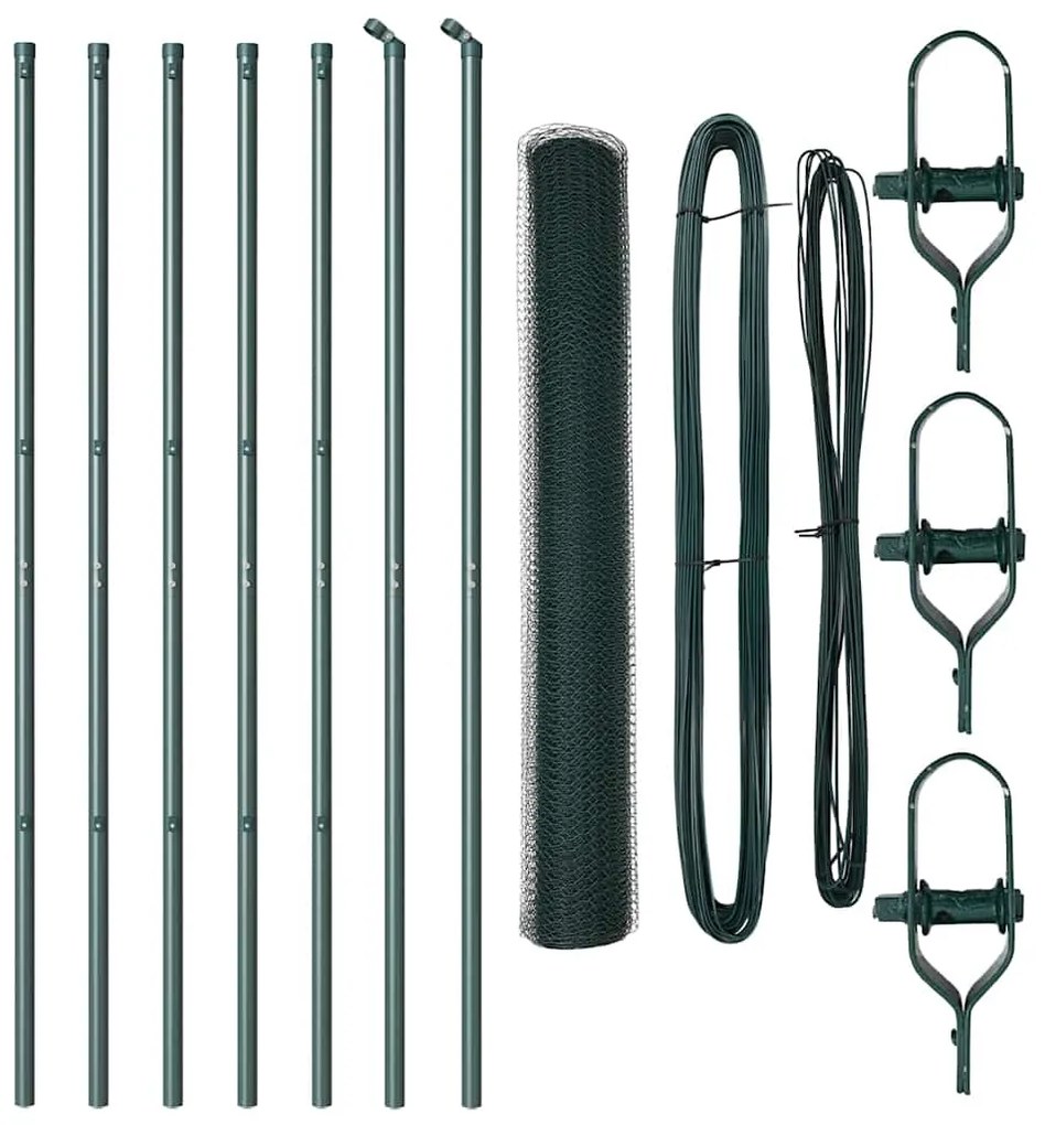 Cerca Hexagonal vidaXL Verde 1,4x10 m Aço