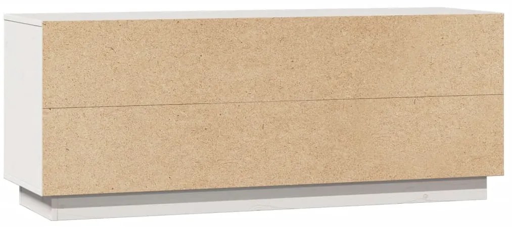 Móvel de TV 110,5x35x44 cm madeira de pinho maciça branco