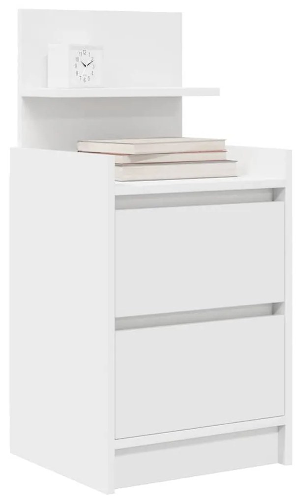 Mesa de cabeceira com 2 gavetas 38x34x80 cm branco