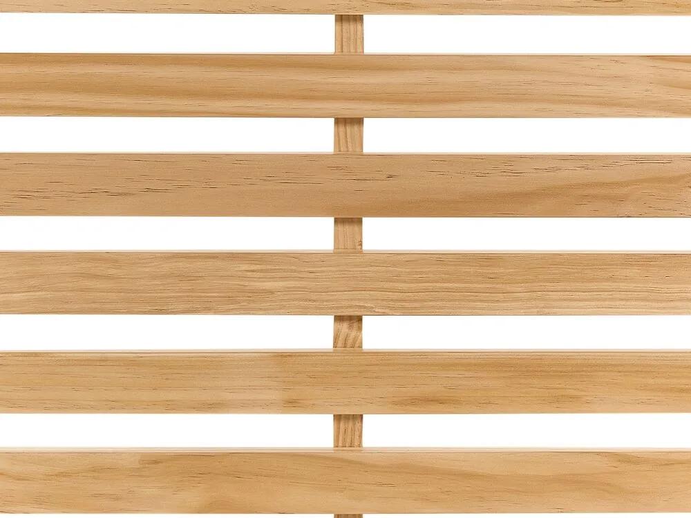 Cama de casal em madeira castanha clara 160 x 200 cm CARNAC Beliani