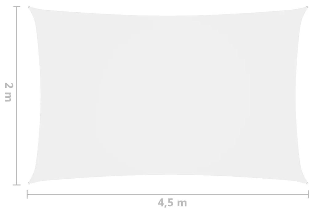 Para-sol estilo vela tecido oxford retangular 2x4,5 m branco