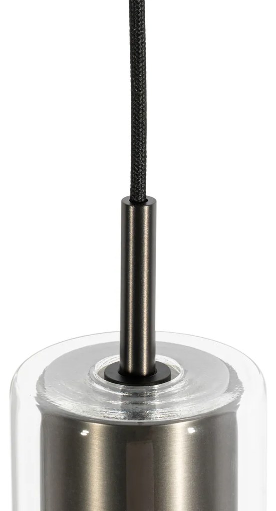 Candeeiro pendente moderno em metal cinzento para sistema de trilhos monofásicos - Iconic Lloyd