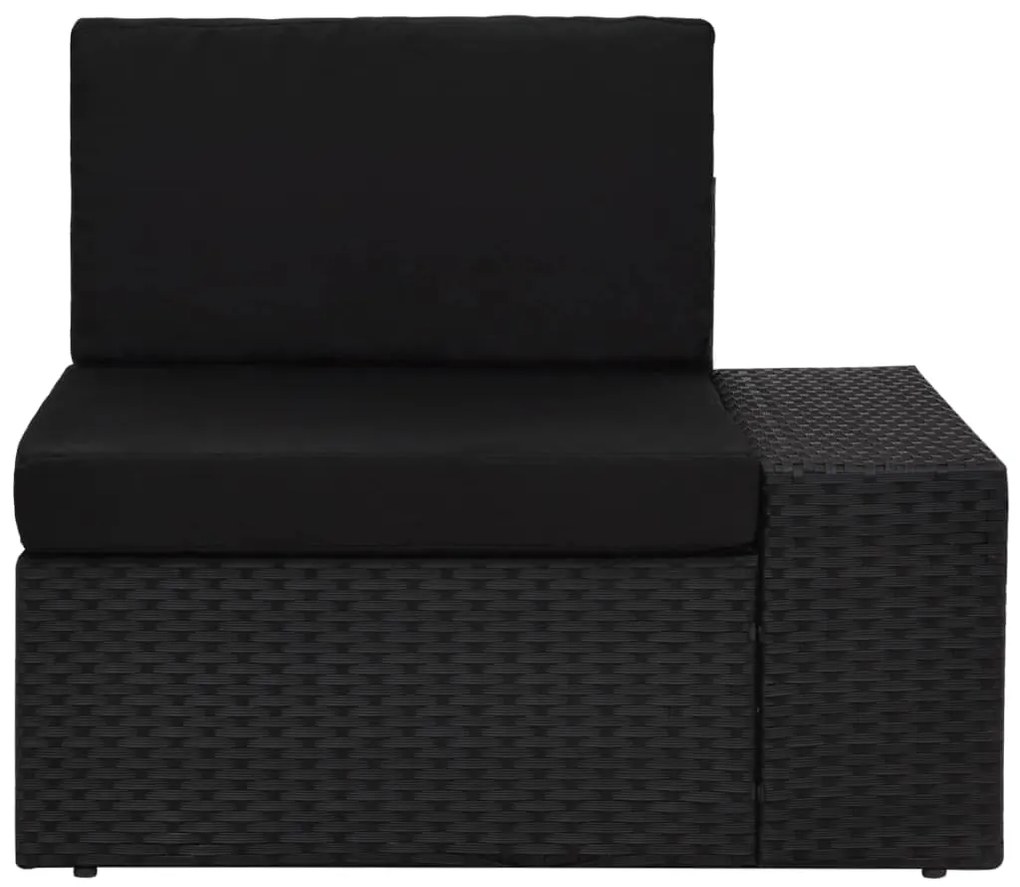 5 pcs conjunto lounge para jardim vime PE preto