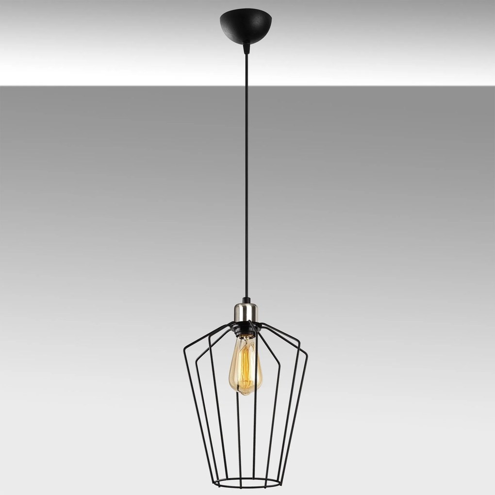 Candeeiro de Teto Fener – Preto Níquel – 25 cm x 126 cm