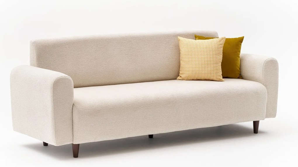 Sofá de 3 Lugares Noya – Creme – 220x87x70 cm