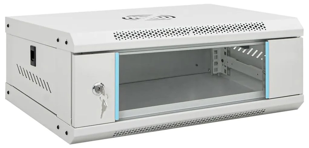vidaXL Armário bastidor de parede 4U 19" IP20 53x40x21 cm