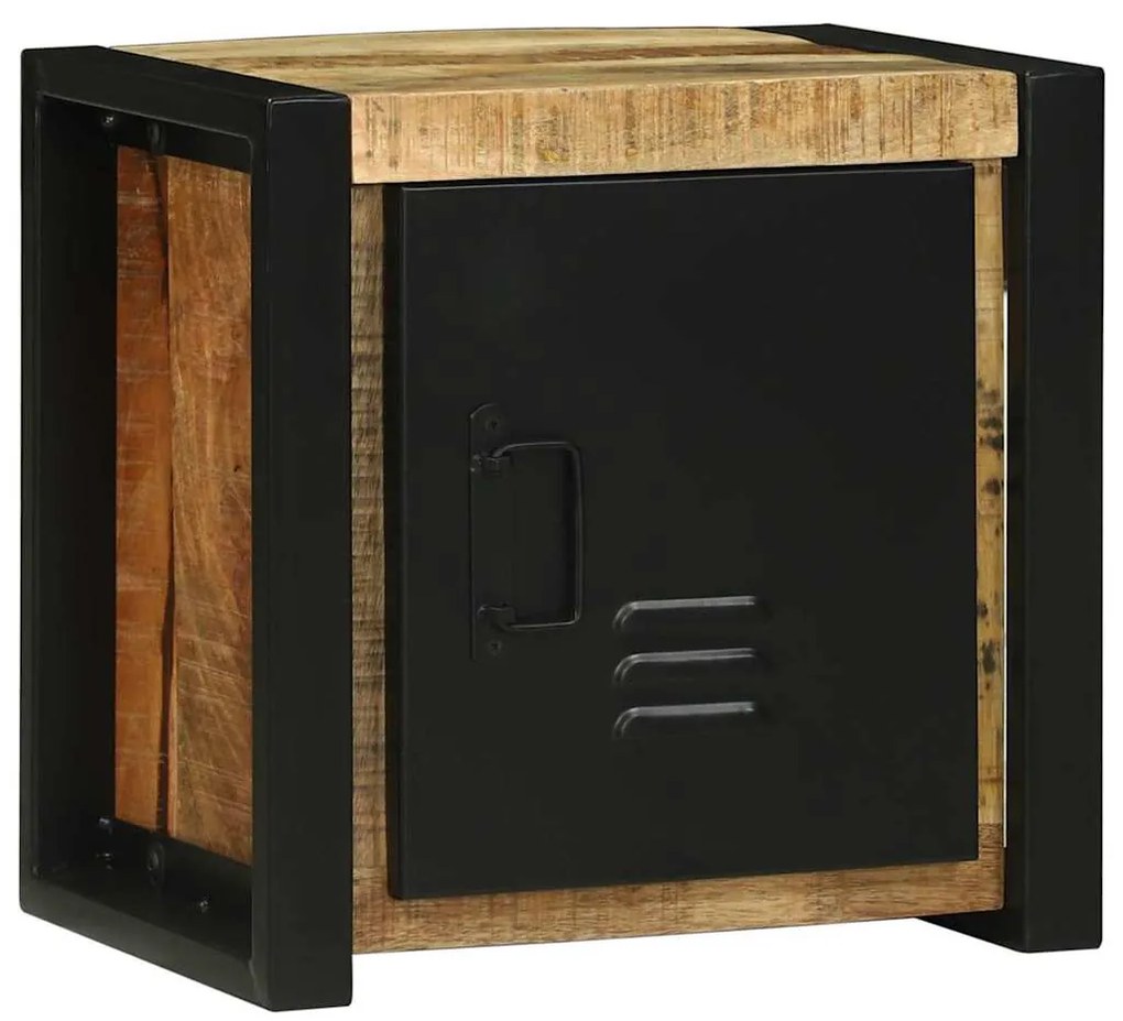 vidaXL Armário de Banheiro com porta Castanho Madeira de manga maciça