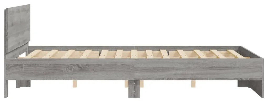 Estrutura de cama com cabeceira 140x200 cm cinzento sonoma