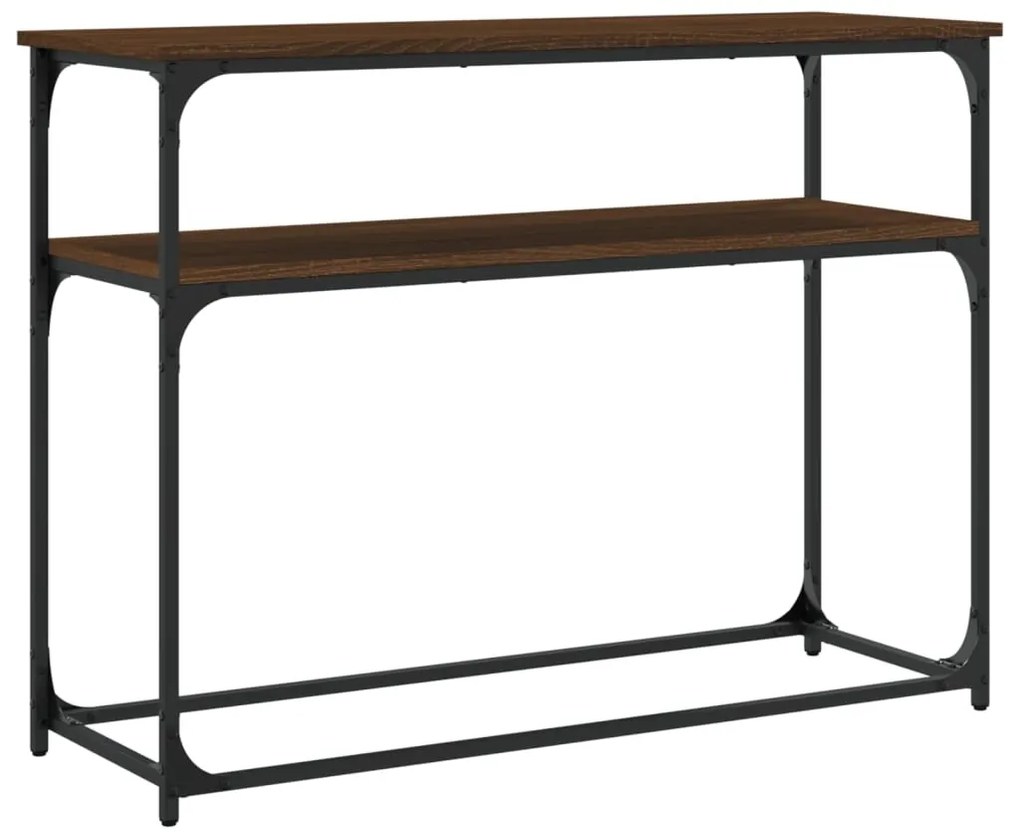 Mesa consola 100x35,5x75 cm derivados madeira carvalho castanho