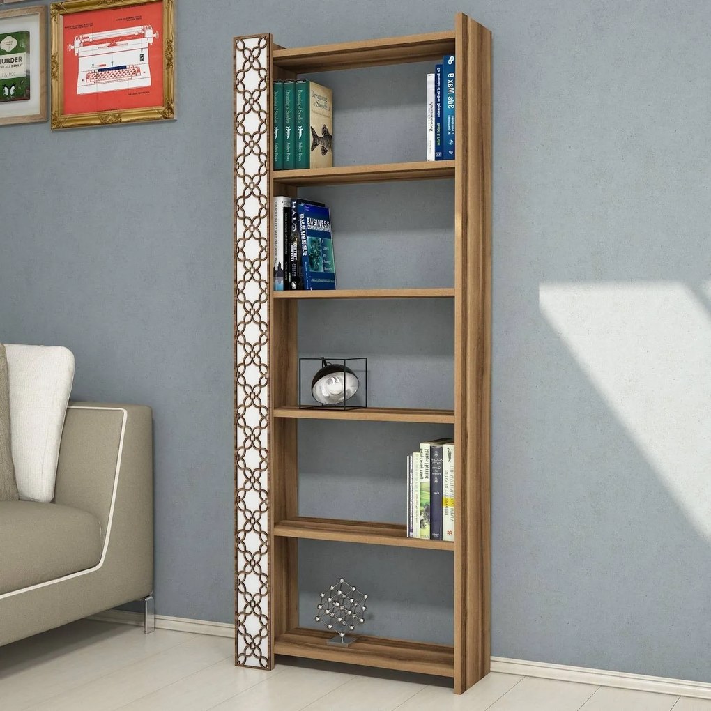 Estante City – Nogueira Branca – 64,6 cm x 170 cm x 24,2 cm
