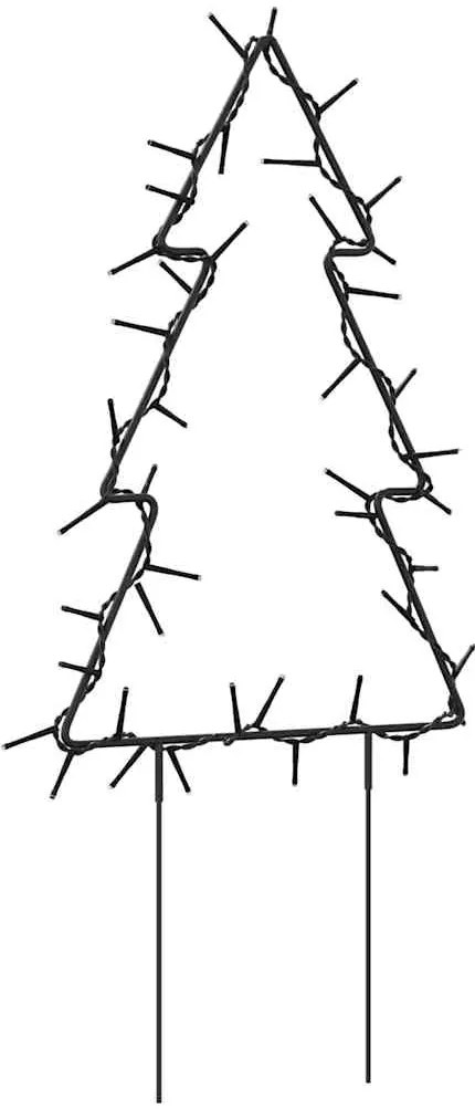 Decoração árvore de Natal c/ luz e estacas 3 pcs 50 LEDs 30 cm