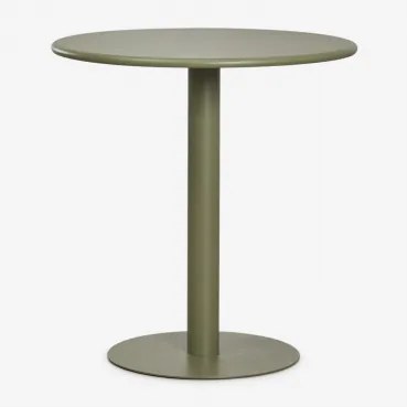 Mesa De Cozinha Redonda Ø70 Cm Em Ferro Mizzi Verde Azeitona Intenso - Sklum