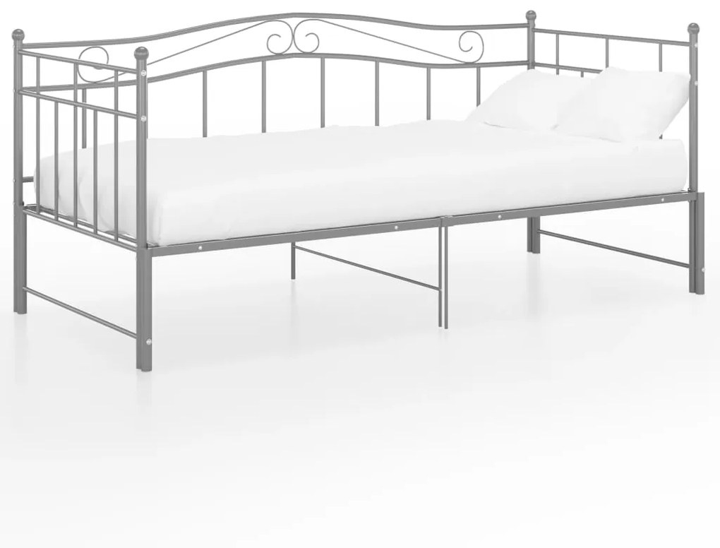 Estrutura sofá-cama de puxar 90x200 cm metal cinzento