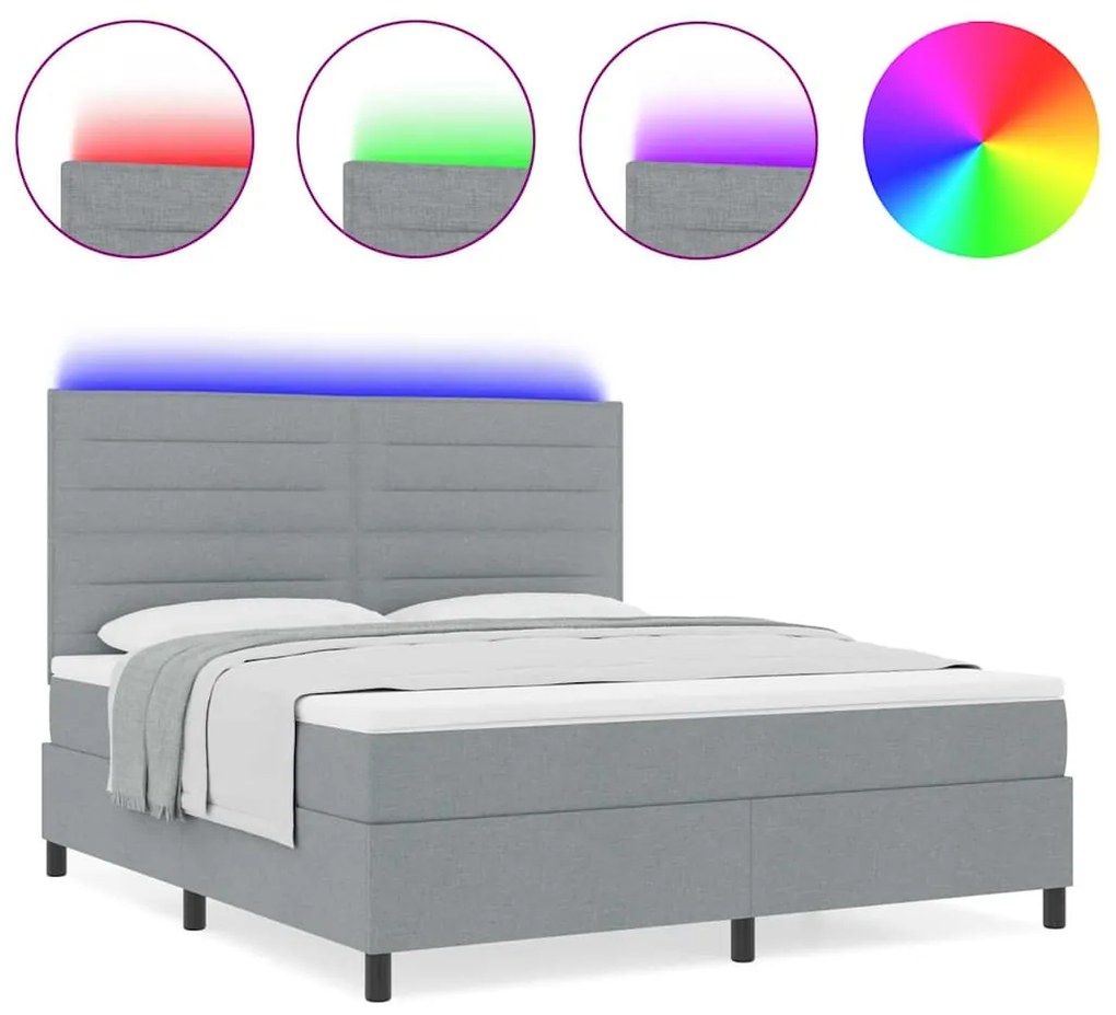 Cama com Estrado e Colchão Cinzento Claro 140 x 200 cm