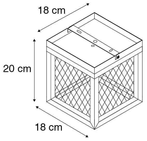 Candeeiro de teto industrial preto - CAGE Mesh Moderno