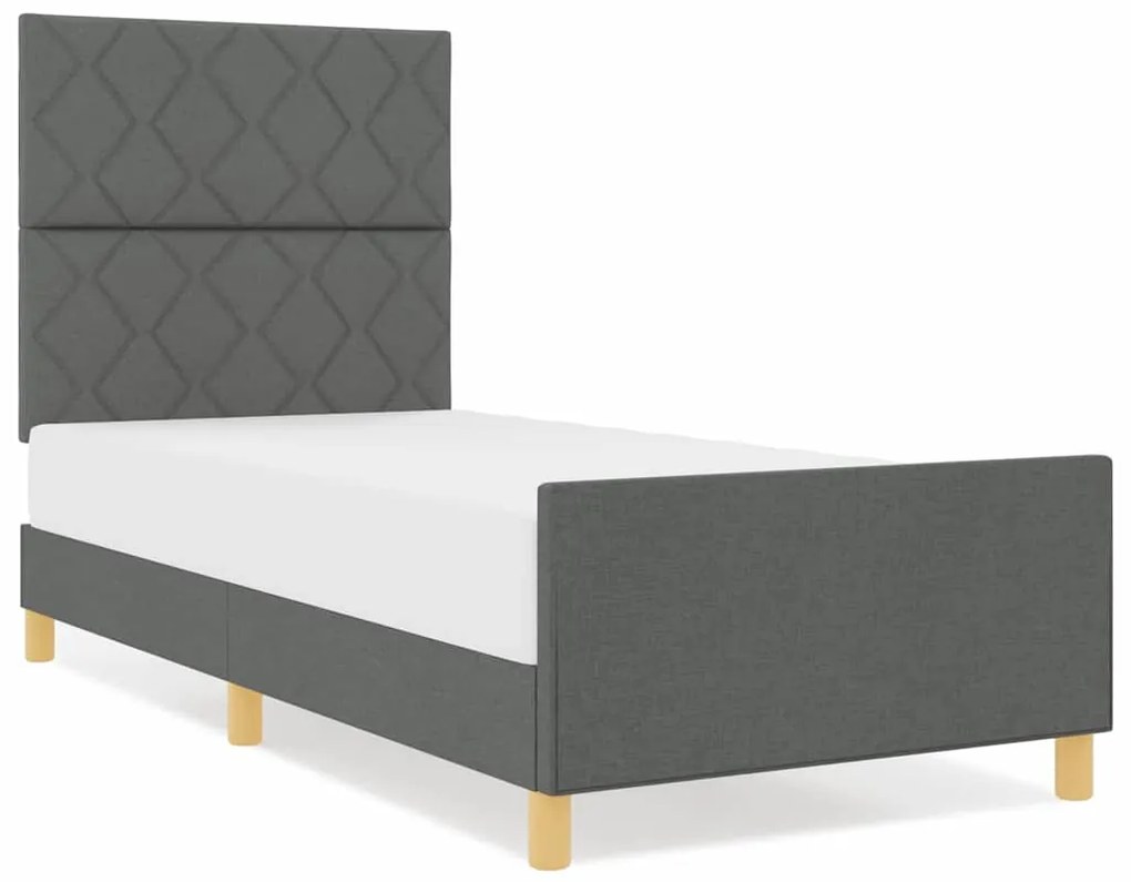 Cama vidaXL Cinza Escuro 90x200 cm em Tecido