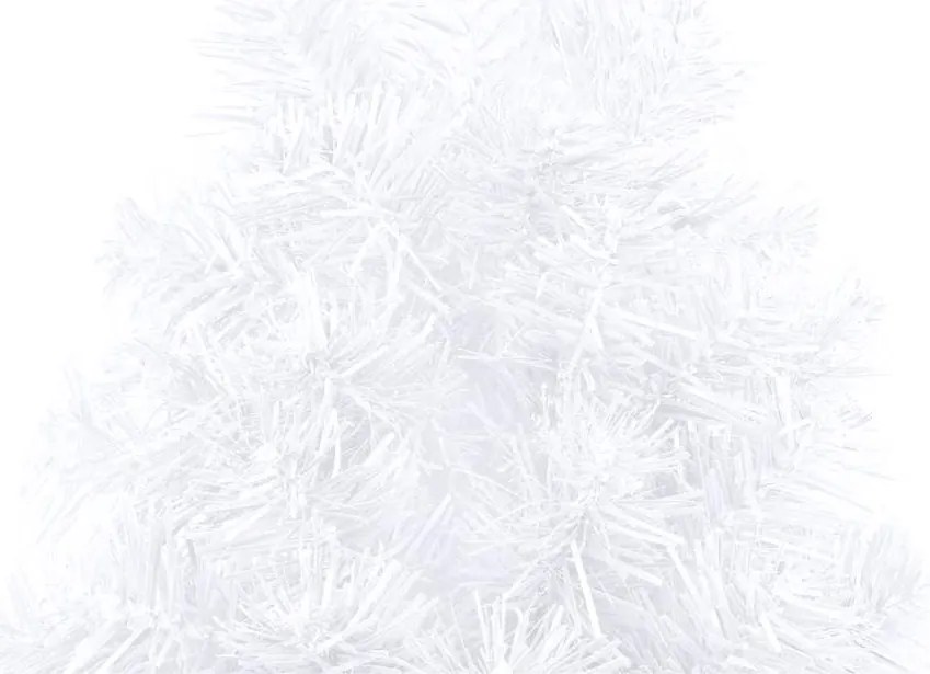 Meia árvore Natal artificial pré-iluminada c/ bolas branco