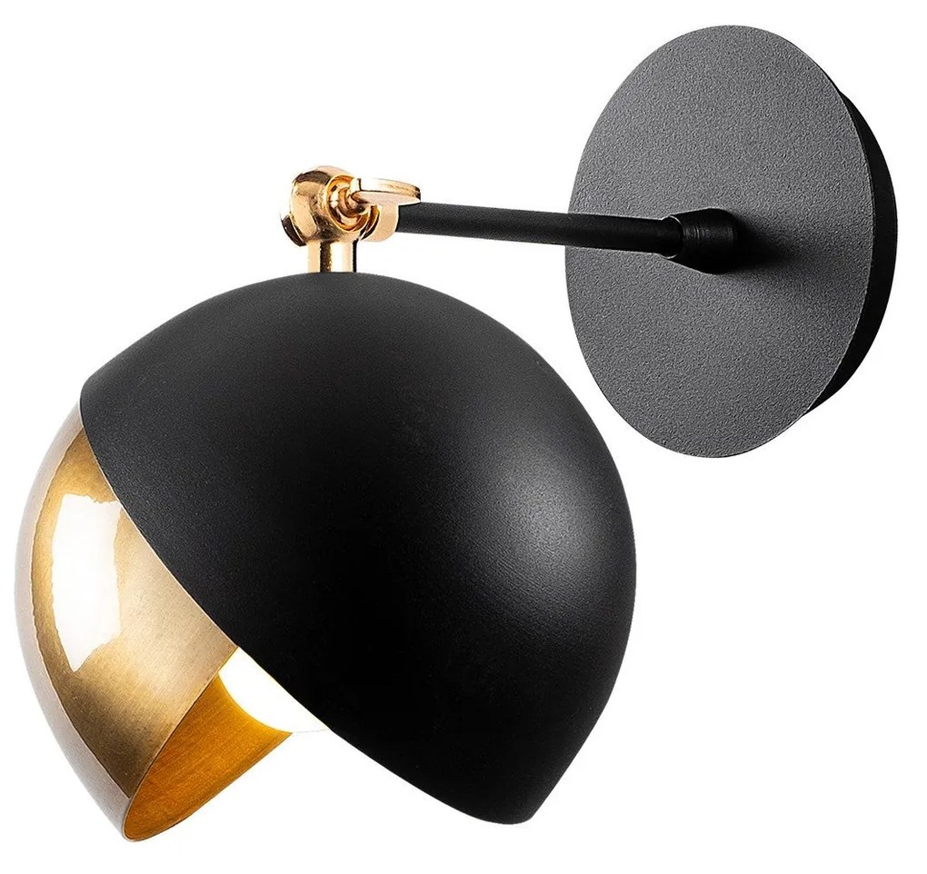 Lâmpada de Parede Berceste – Preto e Dourado – 20 x 26 x 25 cm