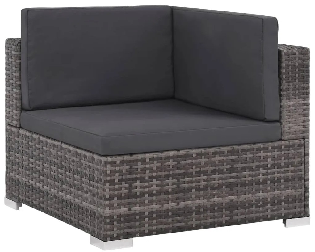 Conjunto de lounge de jardim com 6 peças e almofadas, vime sintético,