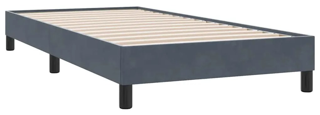 Estrutura de cama sem colchão 90x220 cm veludo cinzento-escuro