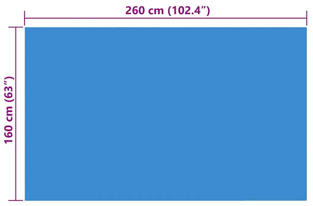 90675 Cobertura retangular para piscina 260x160 cm PE azul
