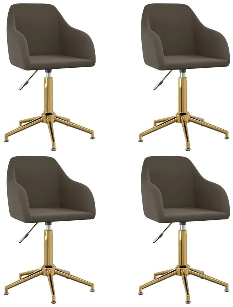 vidaXL Cadeiras de jantar giratórias 4 pcs veludo cinzento-escuro