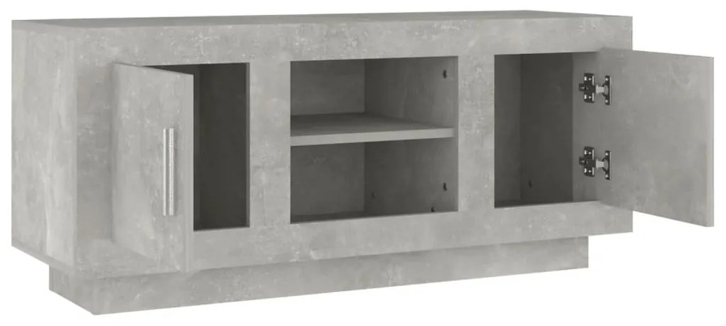 Móvel p/ TV 102x35x45 cm madeira processada cinzento cimento
