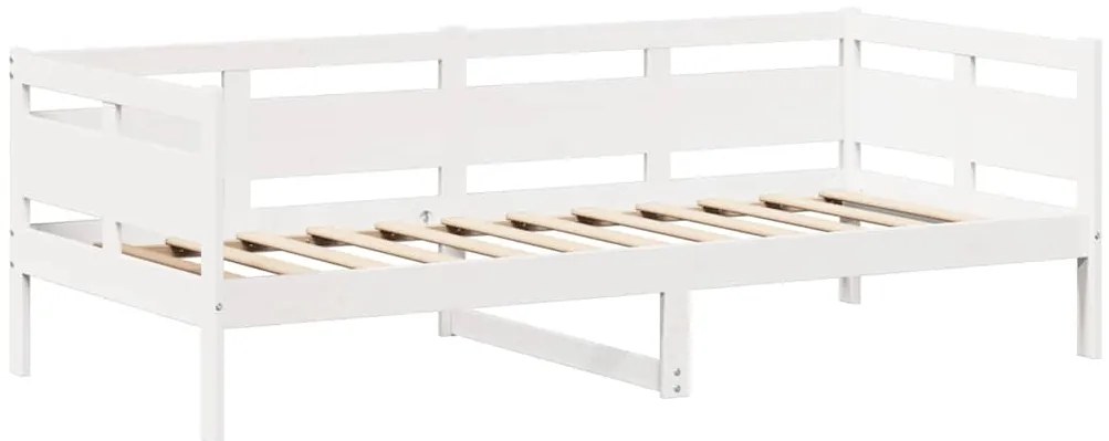 Sofá-cama c/ telhado 90x190 cm madeira de pinho maciça branco