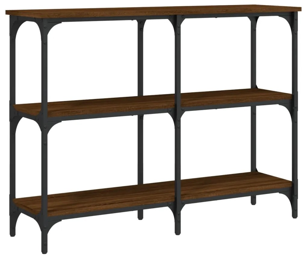 Mesa consola 100x29x75 cm derivados madeira carvalho castanho