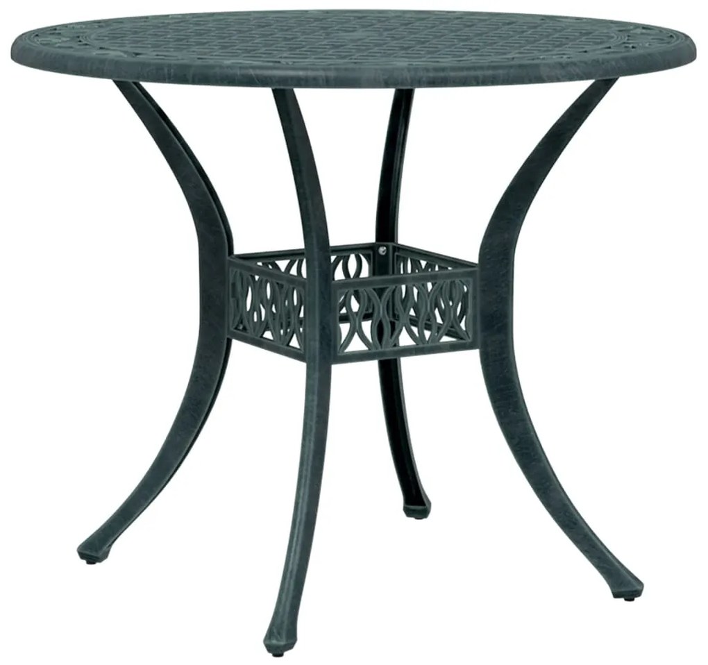 Mesa de jardim Ø90x75 cm alumínio fundido verde