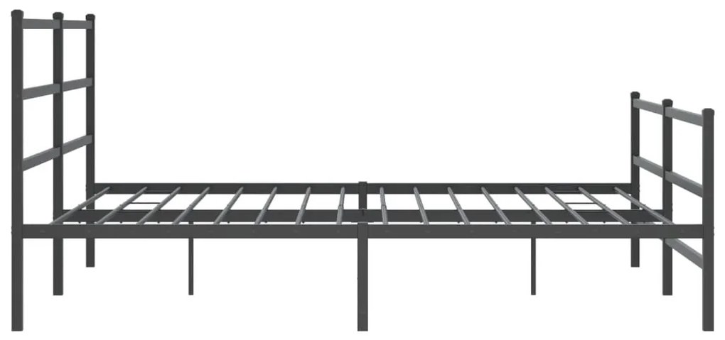 Estrutura de cama com cabeceira e pés 183x213 cm metal preto