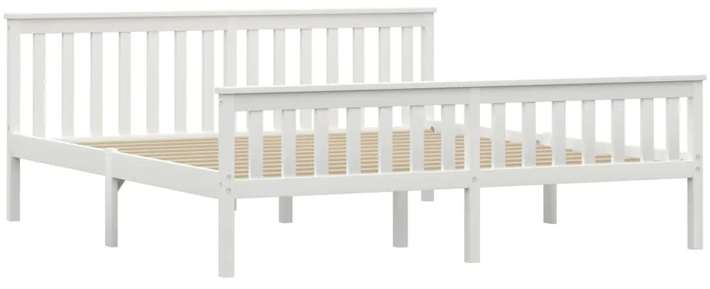 Estrutura de cama em pinho maciço 180x200 cm branco