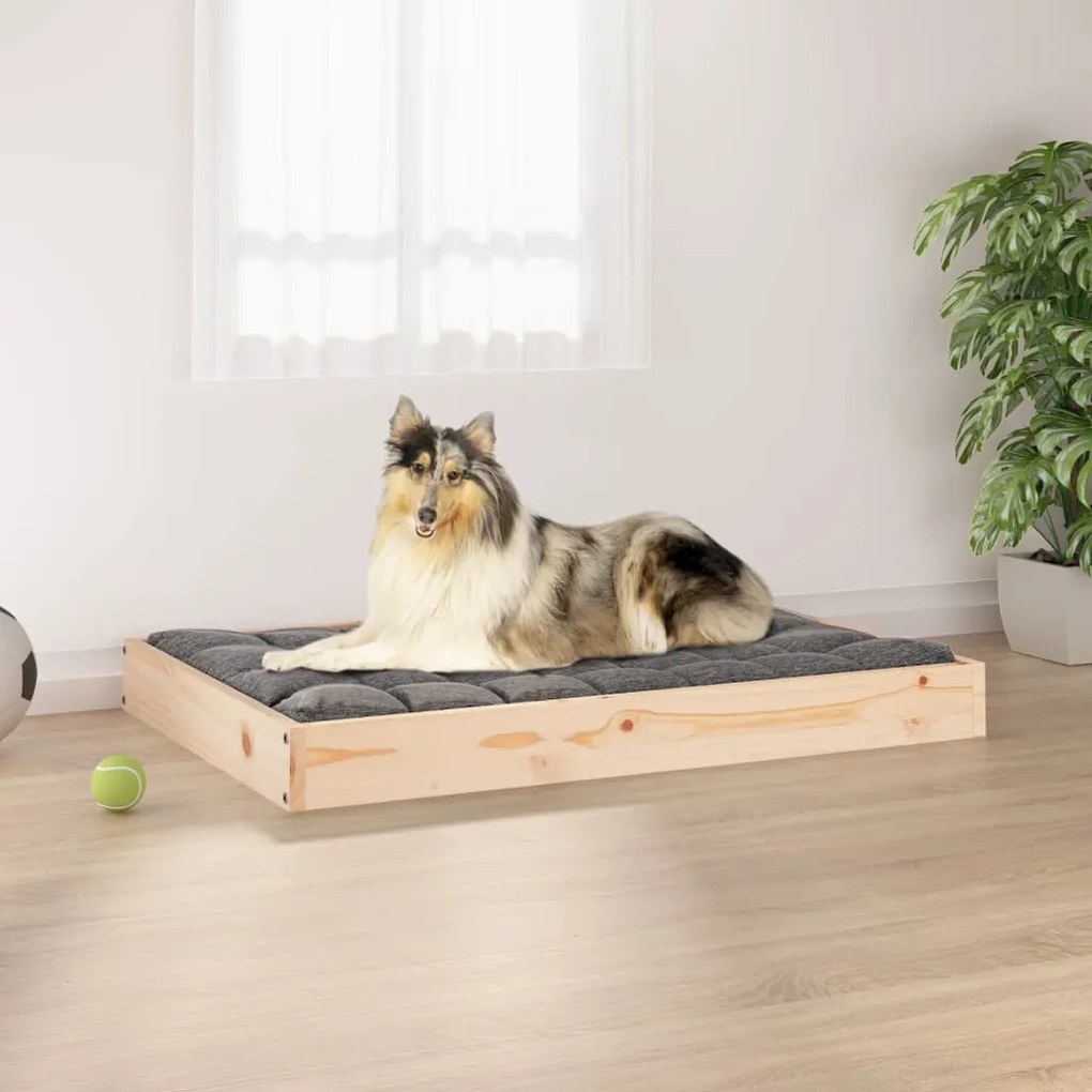 820861 vidaXL Cama para cães 91,5x64x9 cm madeira de pinho maciça