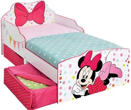 CAMA INFANTIL MINNIE COM COLCHÃO E ALMOFADA 145 cm x 77 cm x 65 cm