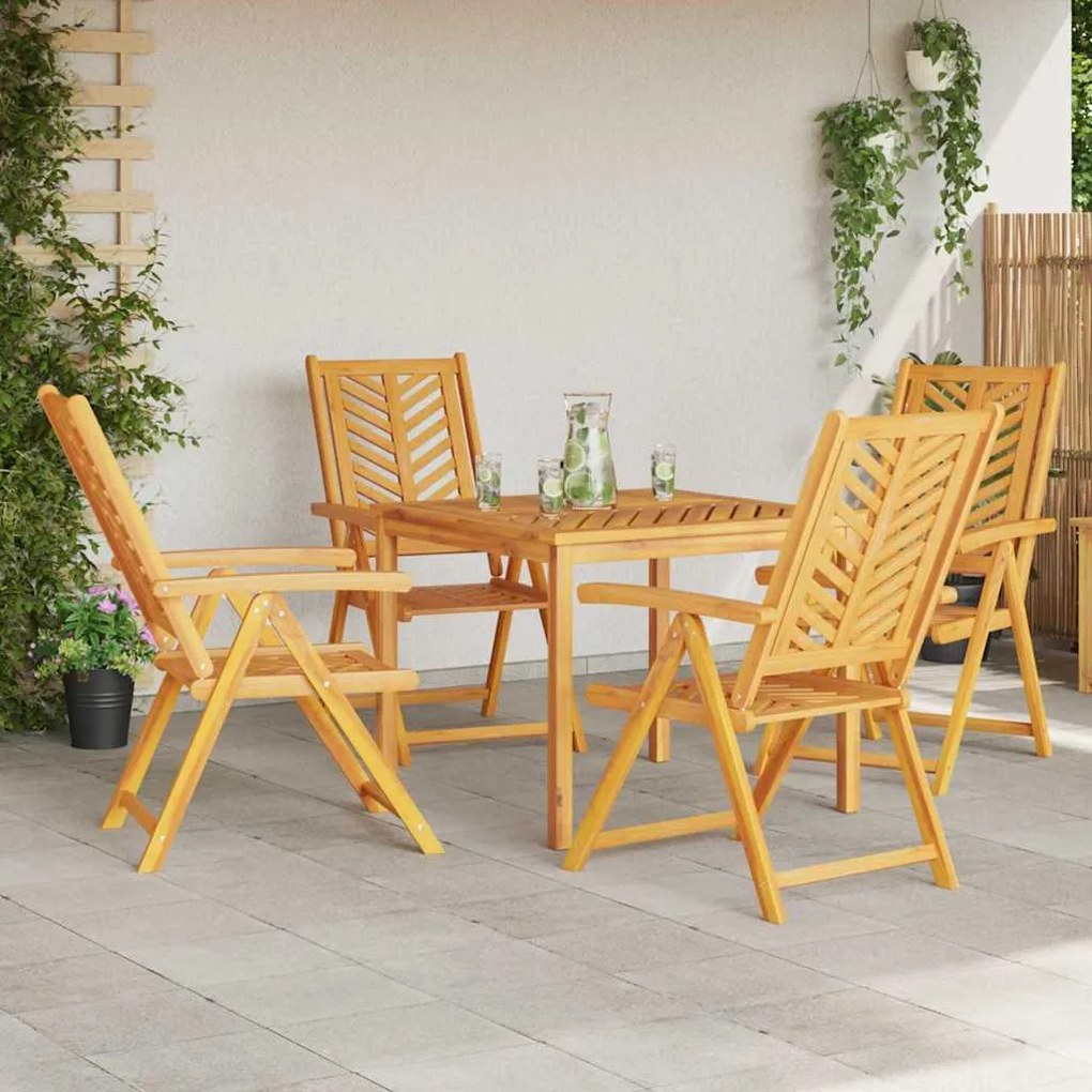 Conjunto de Jantar de 5 Peças Madeira Sólida Acácia