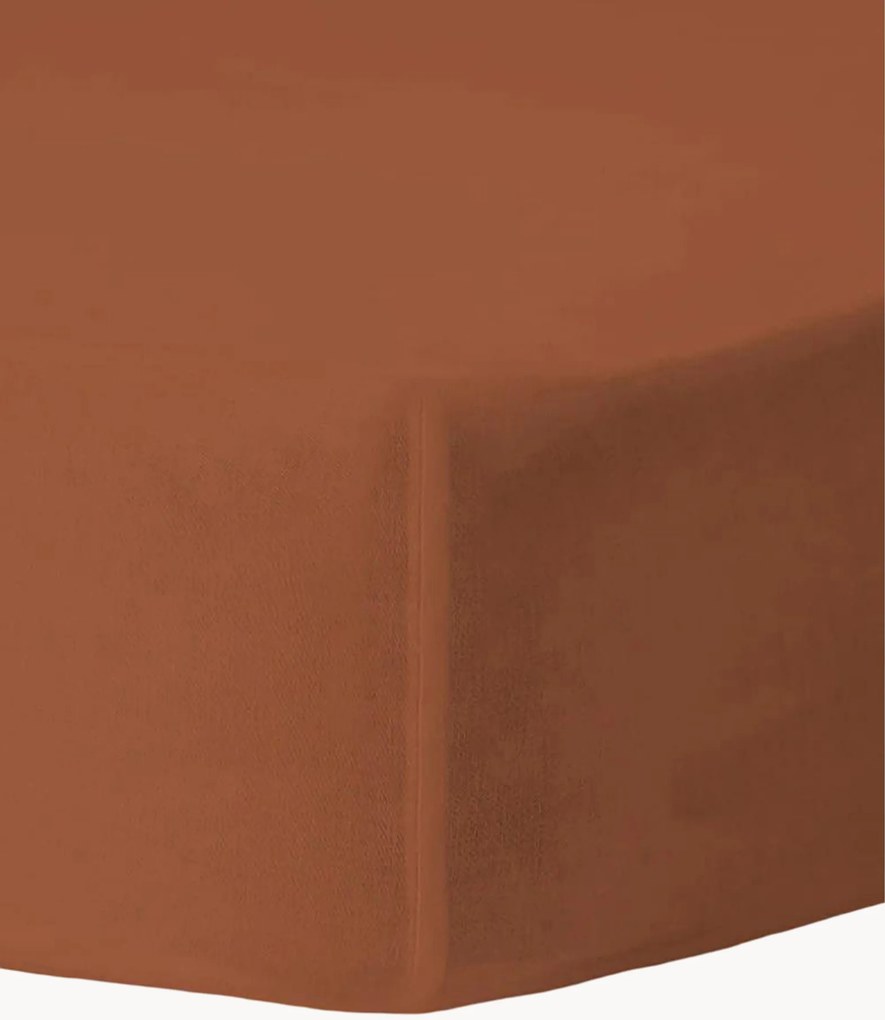 Lençol elástico artesanal em percal de algodão para cama boxspring Nina