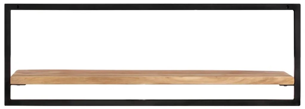 Prateleiras de parede 2 pcs 100x24x35 cm acácia maciça e aço