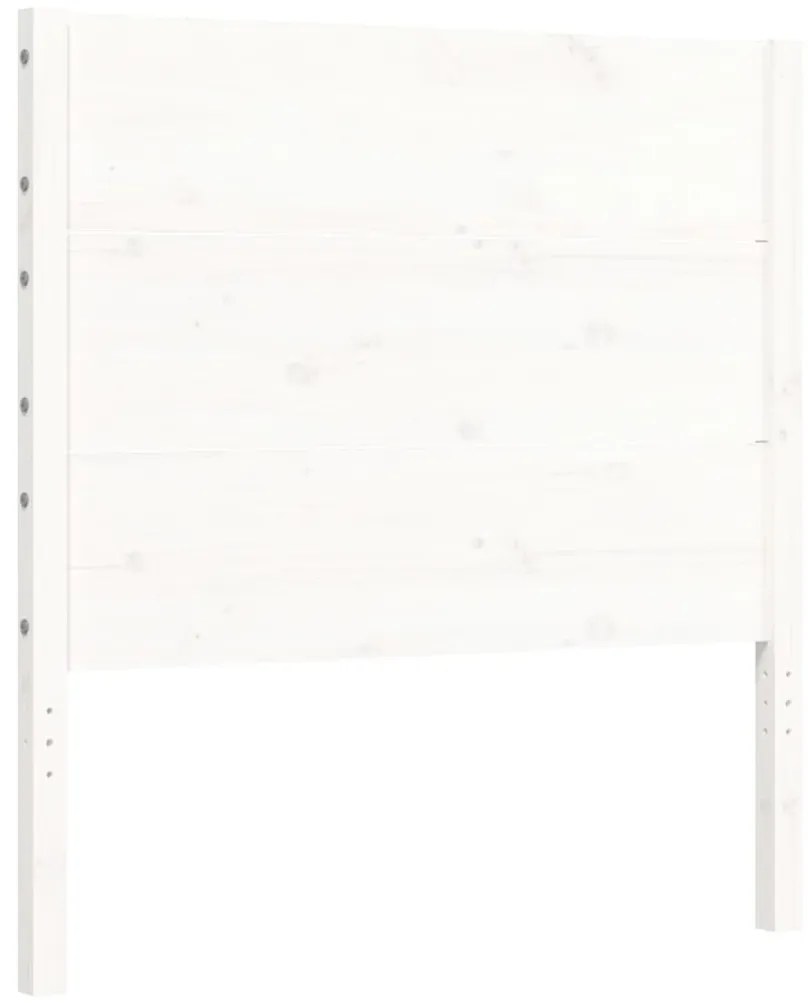 Cama sem colchão 100x200 cm madeira de pinho maciça branco