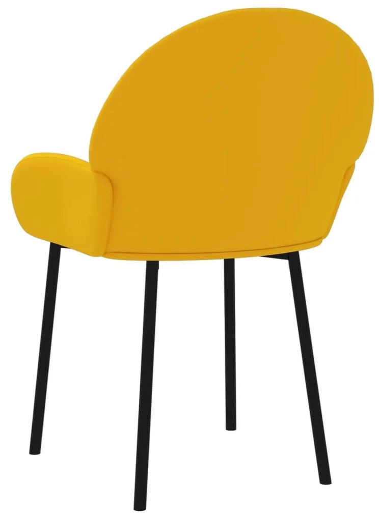 Cadeiras de jantar 2 pcs veludo amarelo