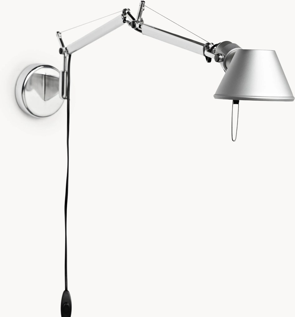 Candeeiro de parede grande regulável com ficha Tolomeo Micro