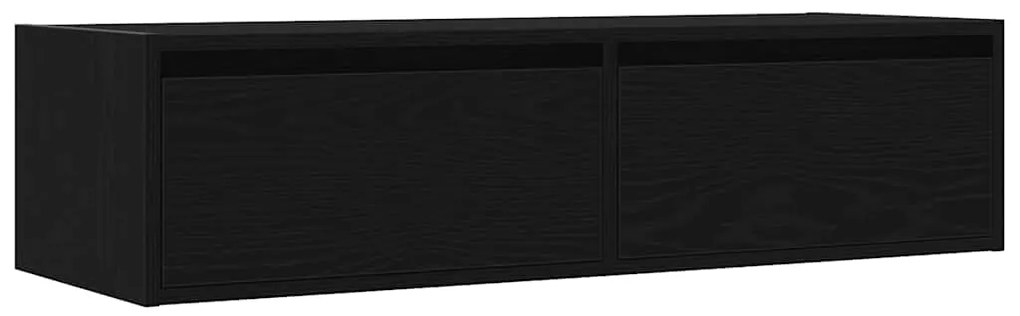 Móvel TV com luzes LED carvalho preto 100X35,5x25 cm