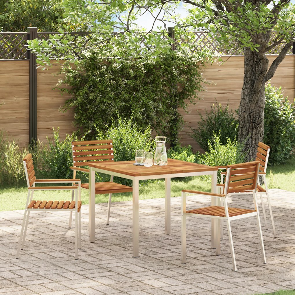 vidaXL Mesa de Jantar Externa 90x90x74.5 cm Madeira Sólida de Acácia